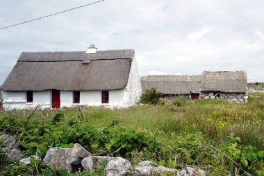 Bir İrlandalı köylü tipik bir konut sömürge geçmişte sırasında. Connemara.Ireland.