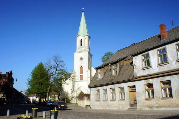 Ulicy Starożytnych Łotewskiego Miasta Kuldiga — Zdjęcie stockowe