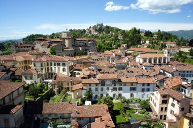 Citta-Alta. Bergamo eski şehir. Campanone Kulesi görünümünden.