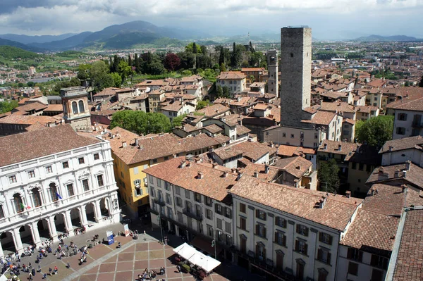 Citta-Alta. Bergamo eski şehir. Campanone Kulesi görünümünden.