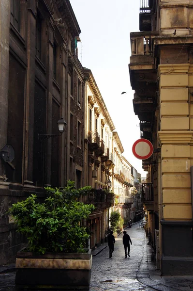 Oude Straat Van Catania Sicily — Stockfoto
