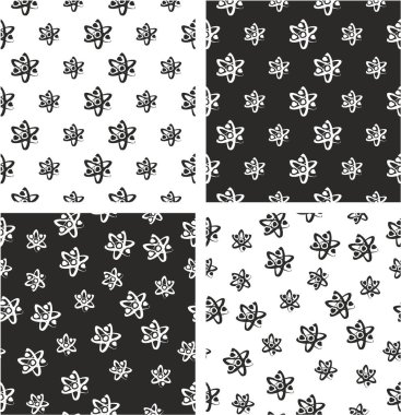 Atom Sembolü veya Atom İşareti Freehand Big & Small Aligned & Random S