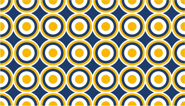 Niebieski & Yellow Circle retro bez szwu wektor Pattern lub bez szwu V — Wektor stockowy