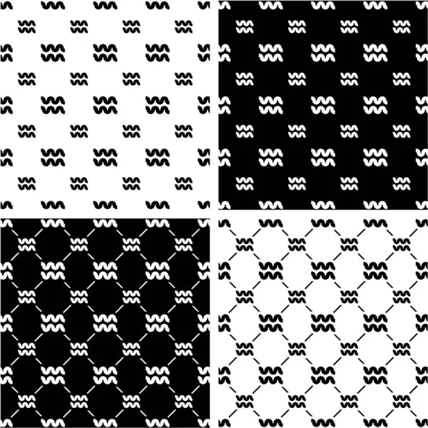 Signo del zodíaco Acuario Big & Small Seamless Pattern Set — Vector de stock