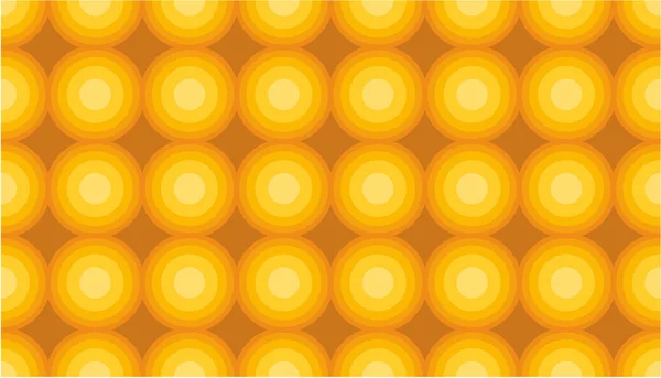 Żółty okrąg retro bezszwowe wektor wzór lub bezszwowe Vector B — Wektor stockowy
