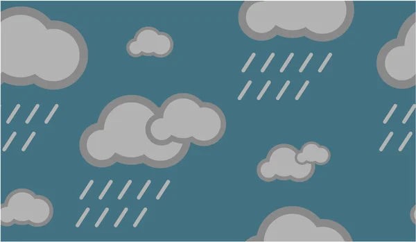 Einfache regnerische Himmel nahtlose Vektormuster oder nahtlose Vektor zurück — Stockvektor