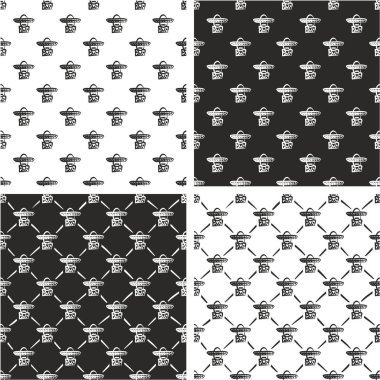 Sombrero Avatar Freehand ile Meksikalılar Kusursuz Desen Ayarları