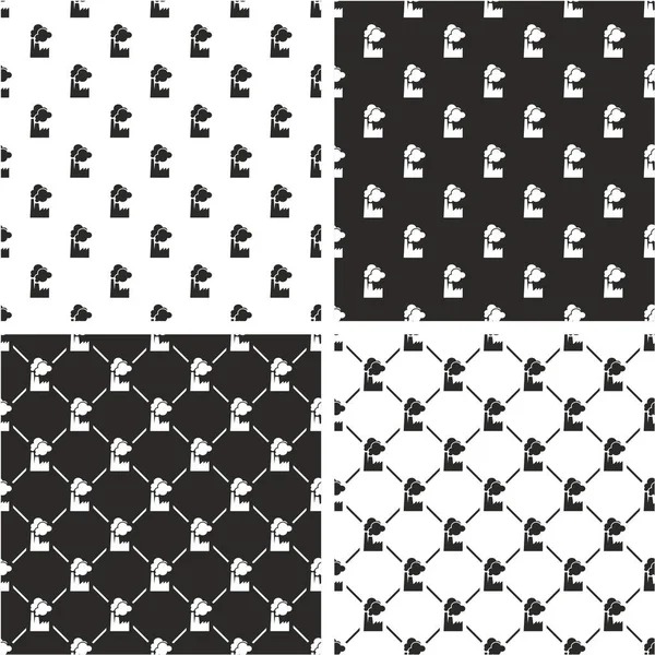 Fabrika bacası ve dumansız desen seti