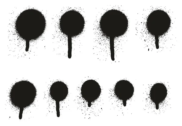 Spray Paint High Detail Drip Dots Abstract Vector Backgrounds Se — ストックベクタ