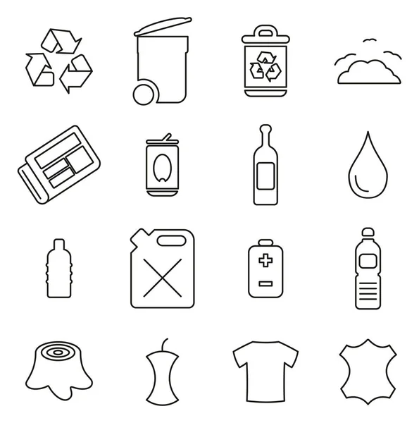 stock vector Recycling or Ecology Friendly Icons Thin Line Vector Illustratio