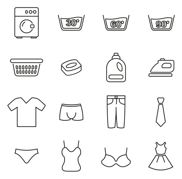 Set of clothes icon line design. Clothes vector illustration with simple  line design suitable for laundry icon or clothing icon Stock Vector