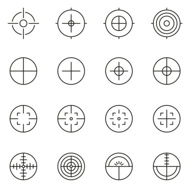 Crosshair ya da Görme Simgeleri İnce Satır Vektörü Resmetme Ayarları