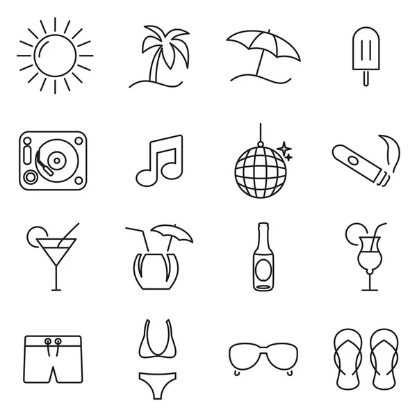 Summer Icons Thin Line Vector Illustration Set Stock Vector Image by ...
