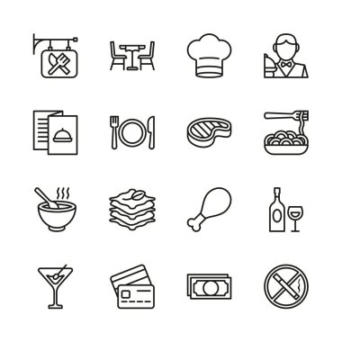 Restoran Simgeleri İnce Satır Ayarları