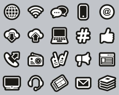 Bilgi Kanalı Simgesi Siyah Etikette Beyaz Büyük Ayarla