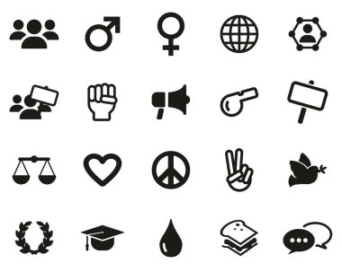 İnsan Hakları Simgeleri Siyah & Beyaz Büyük Ayarlar