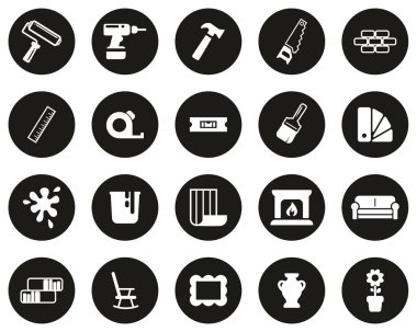 Ev Dekorasyonu & Ev Dekorasyonu Simgeleri Siyah Düz Dizayn Çemberi Büyük Ayarlı