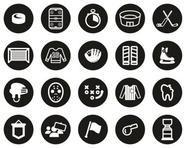 Hokey Spor ve Ekipman Simgeleri Siyah Düz Dizayn Çemberi Büyük