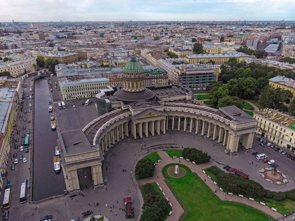 Luchtfoto Van Sint Petersburg Stad Kazan Kathedraal Rusland Kazanskiy Kathedraal — Stockfoto