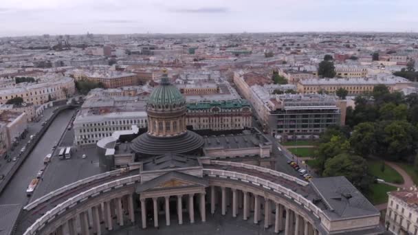 Veduta Aerea Della Città San Pietroburgo Cattedrale Kazan Russia Cattedrale — Video Stock