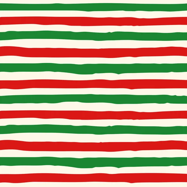 Seamless Horizontal Christmas Colored Stripes Vector Illustration — Stock Vector