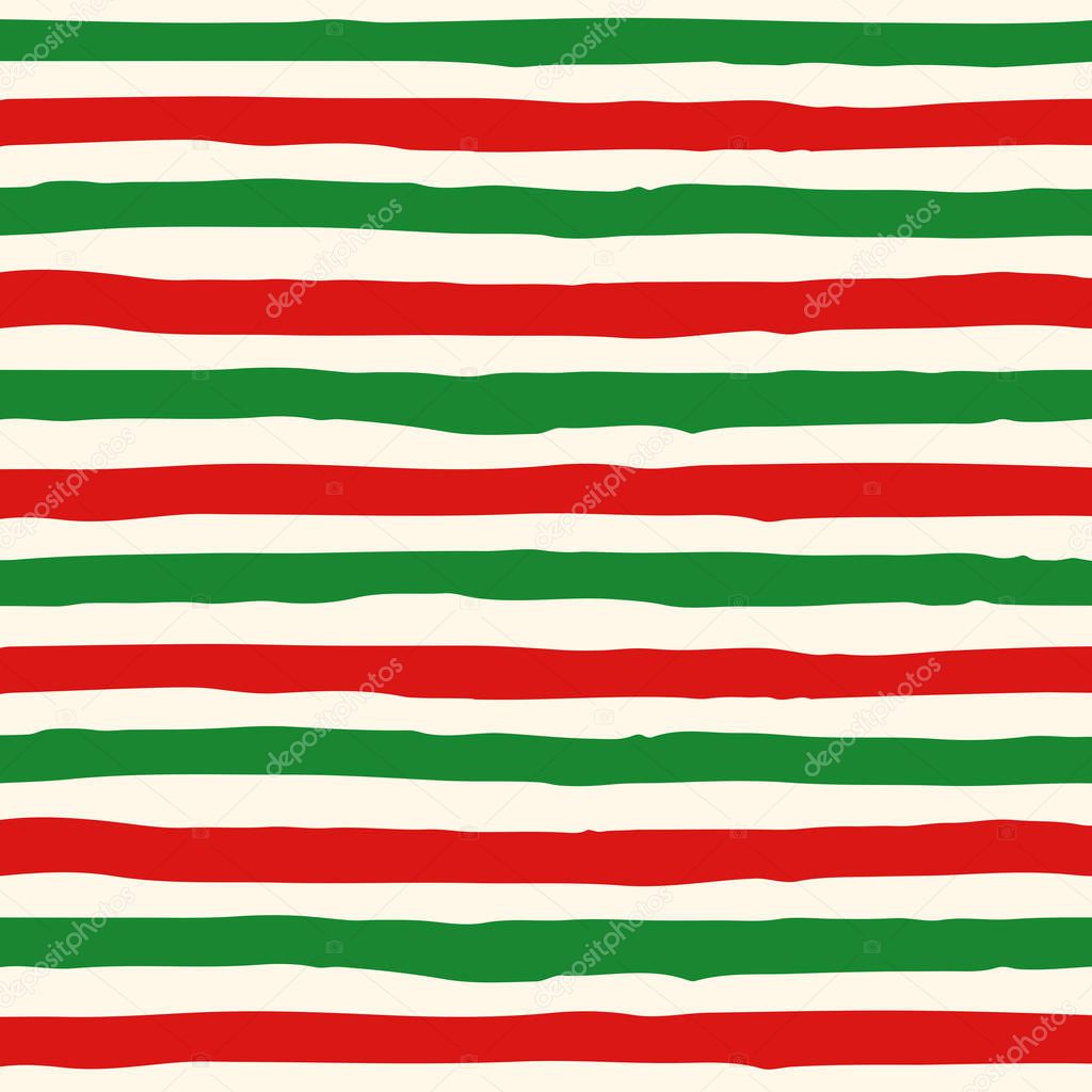 Seamless horizontal christmas colored stripes. Vector illustration