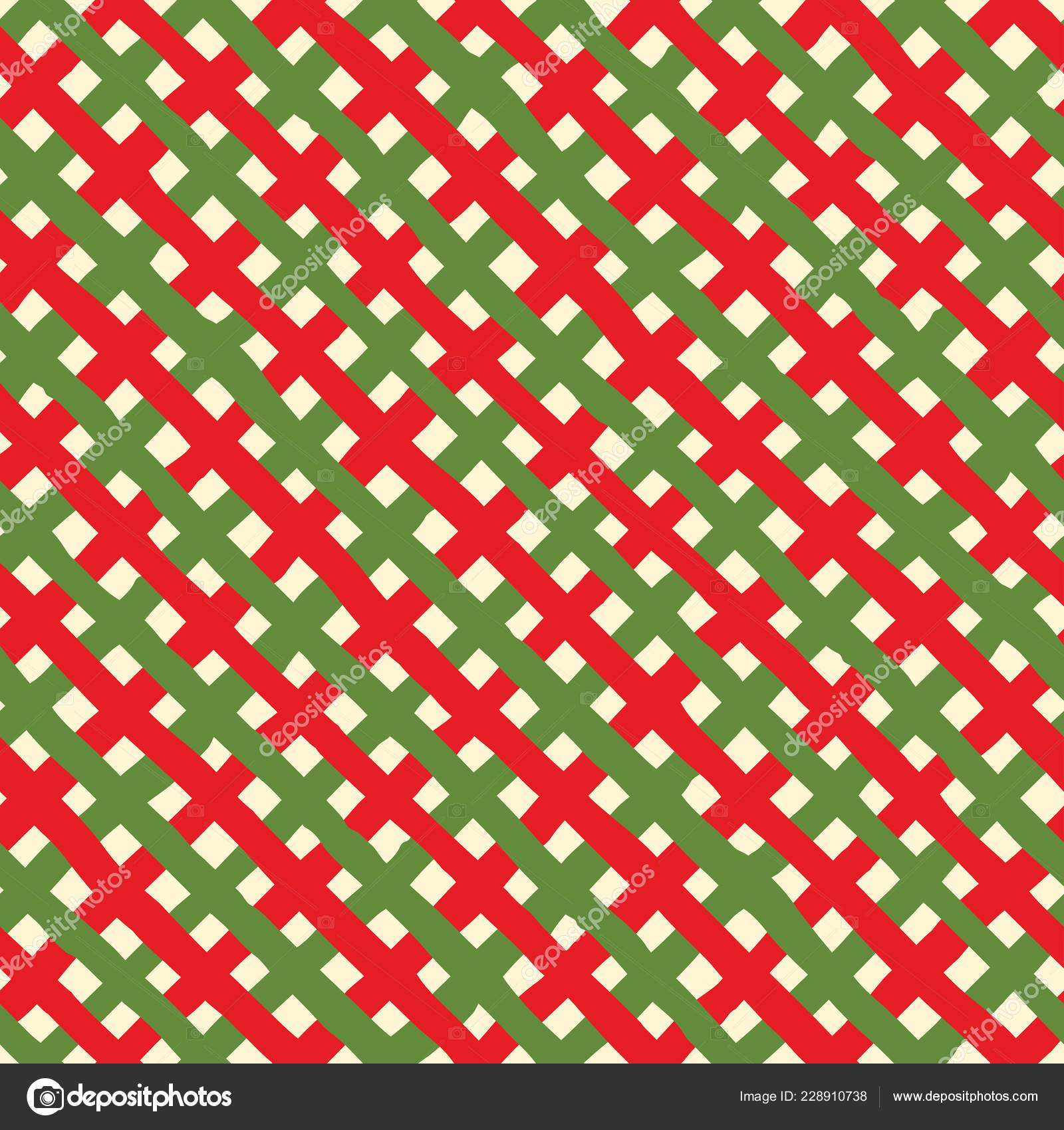 Seamless Green White Gingham Pattern Diagonal Stock Vector