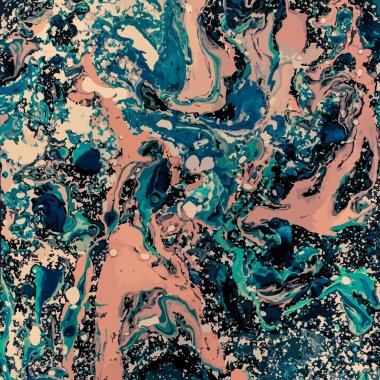 Doku tasarım lacivert, yeşil turkuaz, aquamarin Ebru