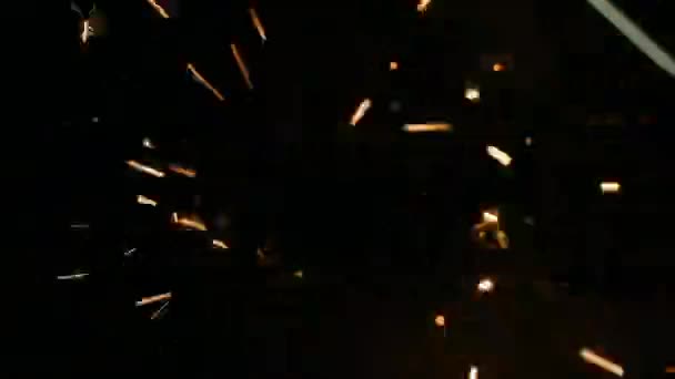 Beautiful Sparks At Black Background. — Stock Video