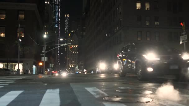 Circulation automobile. Wall Street. New York . , — Video