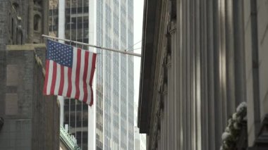 Amerikan Bayrağı. New York Gökdelenler.