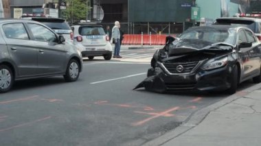 Araba kazası. Wall Sokağı'nda. New York. ,