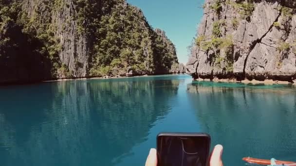 東南アジアの自然。ボートトリップ. — ストック動画