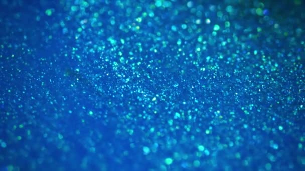 Blå Elegant Kunst. Magiske blå krystaller bevæger sig. Krystaller gnistre. Flydende kunst. – Stock-video