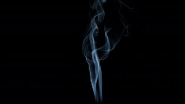검은 배경에 있는 잿빛 연기. — 비디오