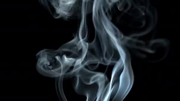 Dym na czarnym tle odrzutowiec rośnie. Dym się rozprasza. — Wideo stockowe