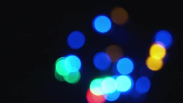 Fond festif abstrait des lumières floues de guirlande. — Video