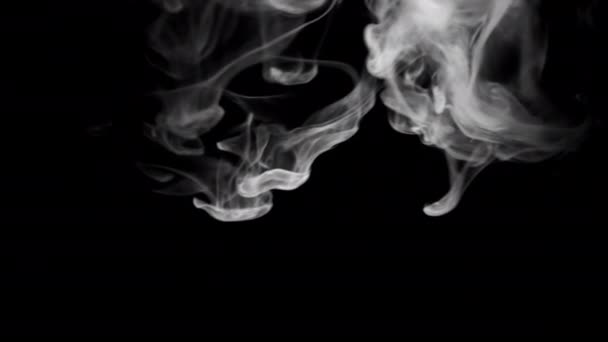 Абстрактні форми диму на чорному тлі . — стокове відео