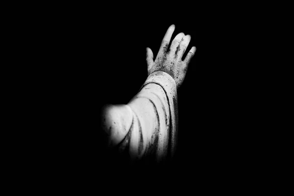 Stone Hand Isolated Black Background — Stock Photo, Image