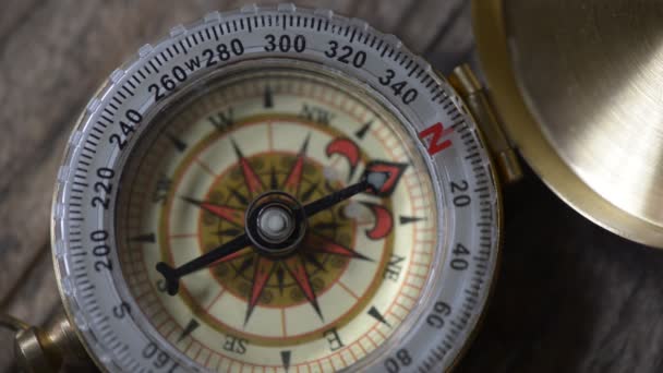 Nestabilní Šipka Kompasu Koncept Změny — Stock video