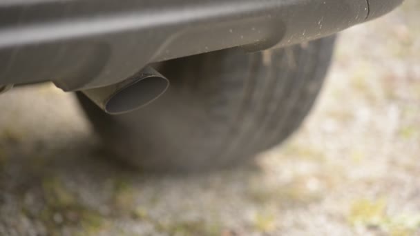 Tuyau Échappement Pollution Des Gaz Échappement Des Voitures — Video