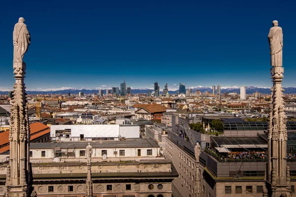 Milan Italy Circa January 2018 Panoramic View Duomo Roof Terrace — Stock Photo, Image