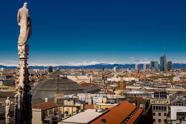 Milan Italy Circa January 2018 Panoramic View Duomo Roof Terrace — Stock Photo, Image
