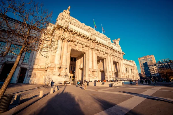 Milano Italien Circa Januari 2019 Milan Central Station Piazza Duca — Stockfoto