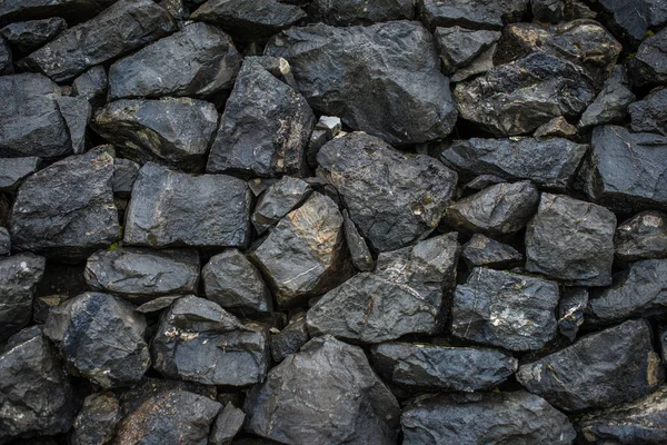 Стены Черных Камней Текстуры Фон — стоковое фото