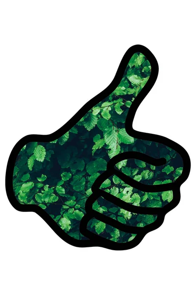 Зелений палець вгору - зелена відновлювана стійка економіка — стокове фото
