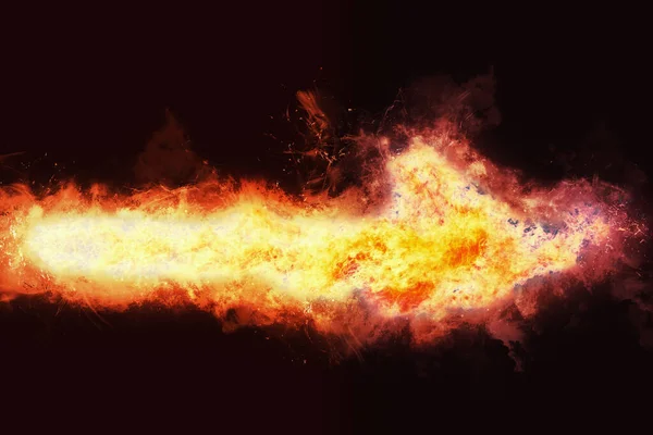 Heiße Gasflamme Auf Schwarzem Hintergrund — Stockfoto