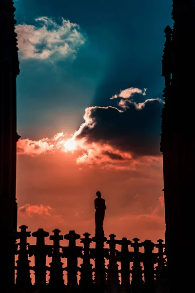 Hermosa Vista Desde Catedral Milán Duomo Milano Ciudad Italia Destinos —  Fotos de Stock