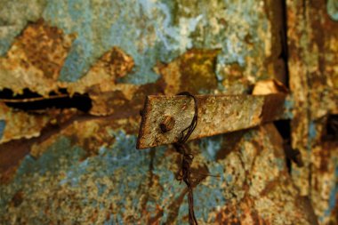 Arka plan ile pas, metal korozyon