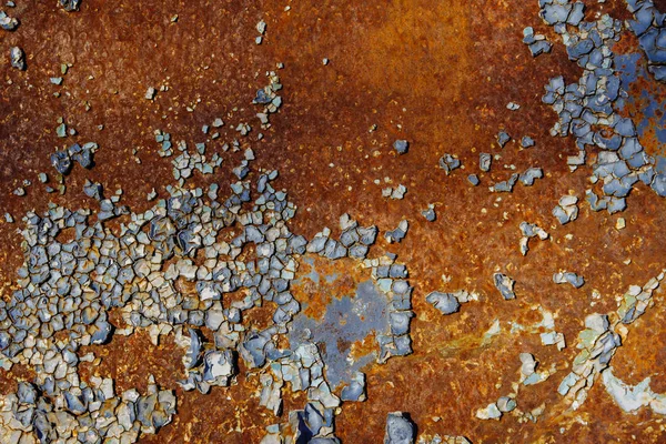 Rusty Metal Stary Niebieski Pęknięty Farbą Tle — Zdjęcie stockowe